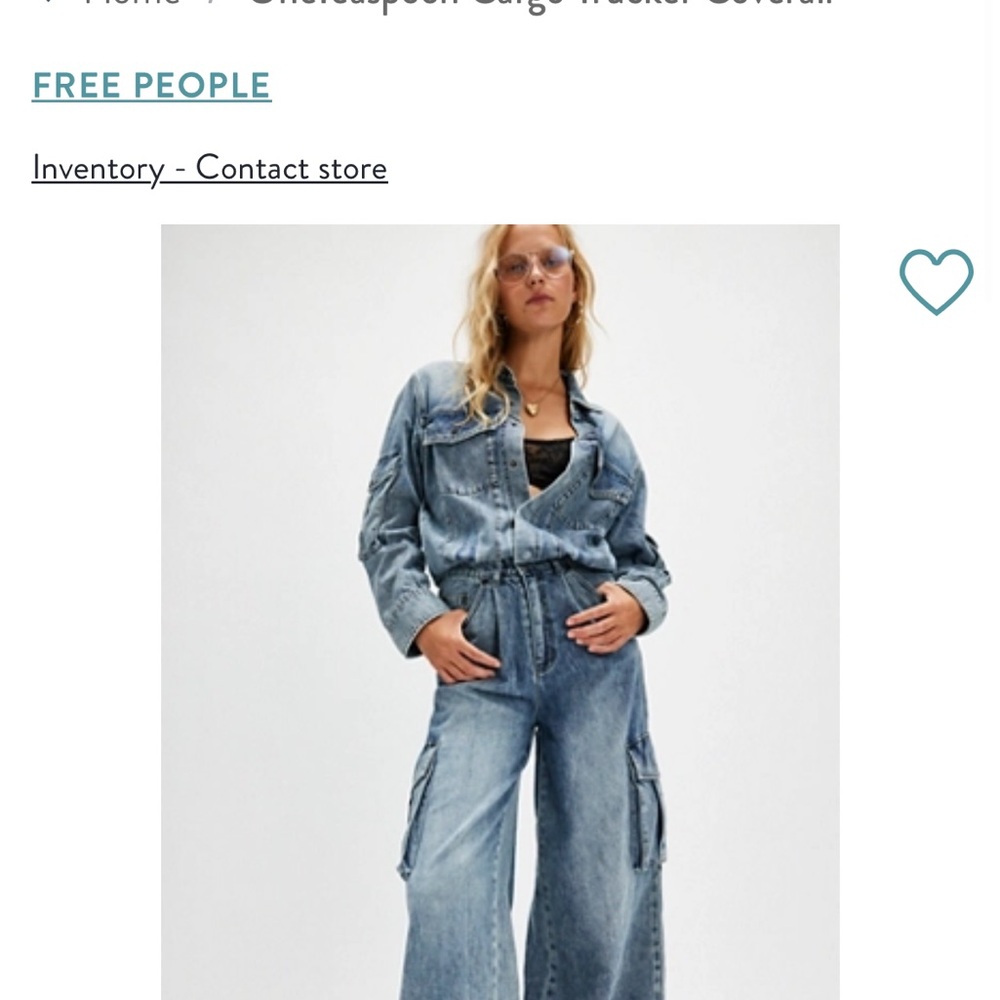 NWT One Teaspoon Blue Blossom Cargo Trucker Overall Jeans Free People